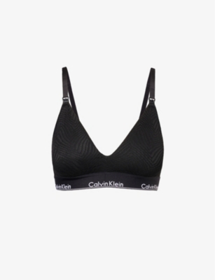 CALVIN KLEIN: Modern abstract-pattern triangle stretch-lace maternity bra