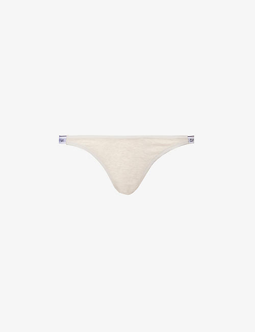 CALVIN KLEIN: Modern branded-waistband mid-rise stretch-cotton thong
