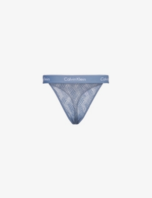CALVIN KLEIN: Modern branded-waistband  stretch-lace thong