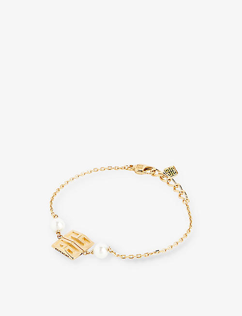 GIVENCHY: Golden Pearls brass bracelet