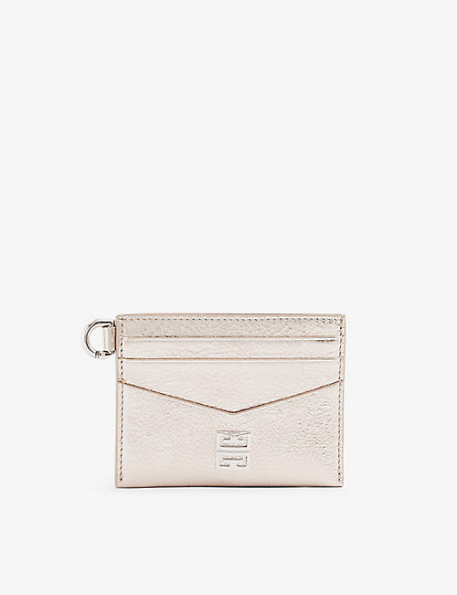 GIVENCHY: 4G-plaque metallic-leather card holder