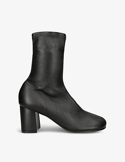 DRIES VAN NOTEN: Block-heel leather ankle boots