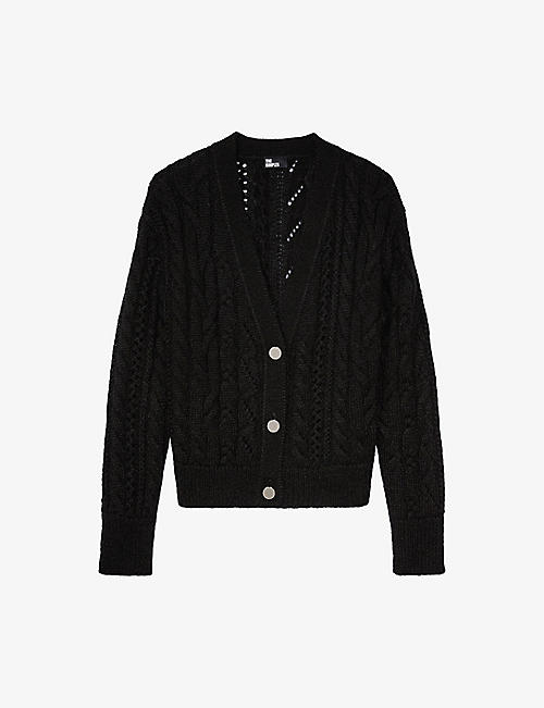 THE KOOPLES: V-neck open-weave knitted cardigan
