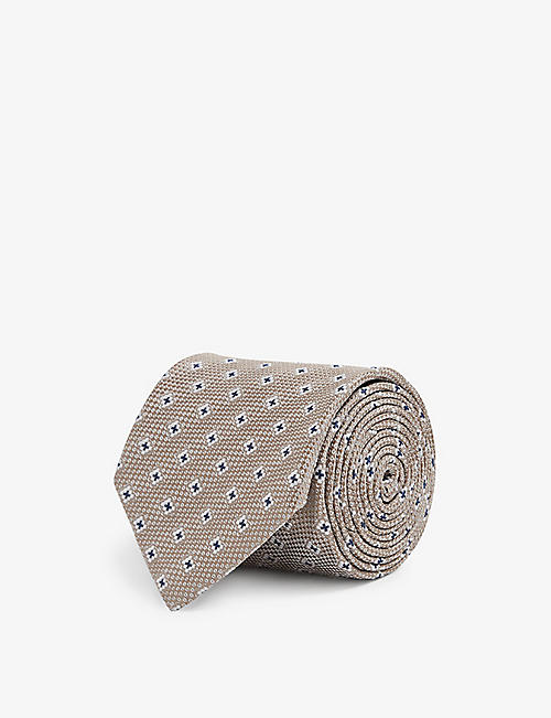 REISS: Apollinare medallion-print silk tie