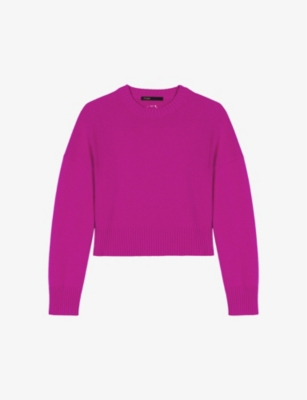 MAJE: Cropped cashmere-blend jumper