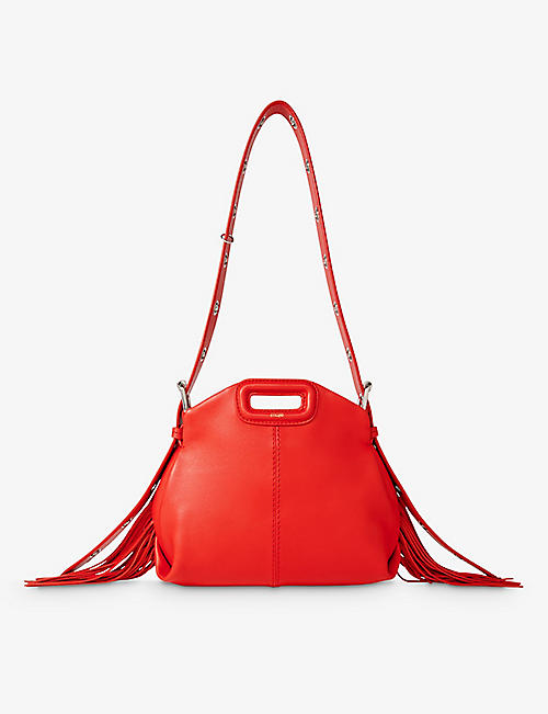 MAJE: Miss M mini logo-embossed leather shoulder bag