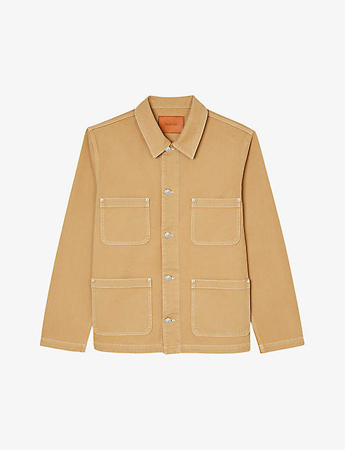 SANDRO: Patch-pocket regular-fit denim jacket
