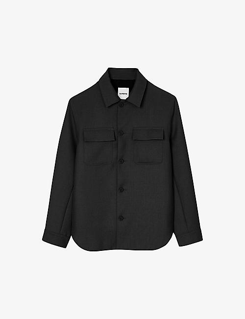 SANDRO: Patch-pocket relaxed-fit woven overshirt