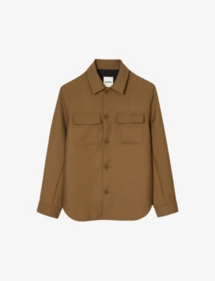SANDRO: Patch-pocket relaxed-fit woven overshirt
