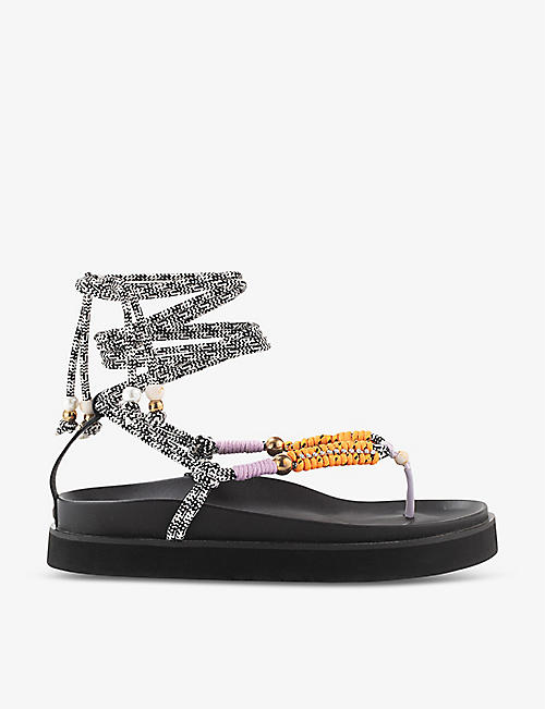 MAJE: Braided-strap leather sandals
