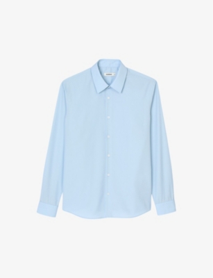 SANDRO: Long-sleeved regular-fit cotton shirt