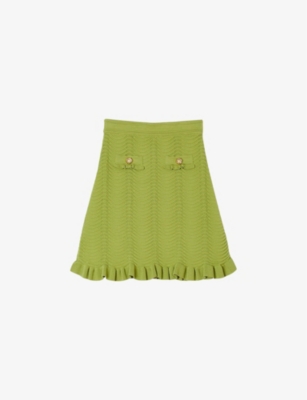 SANDRO: Textured-weave stretch-knit mini skirt