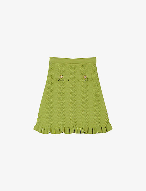 SANDRO: Textured-weave stretch-knit mini skirt