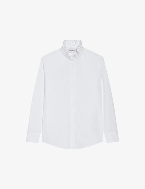 CLAUDIE PIERLOT: Victorian ruffled-collar cotton shirt