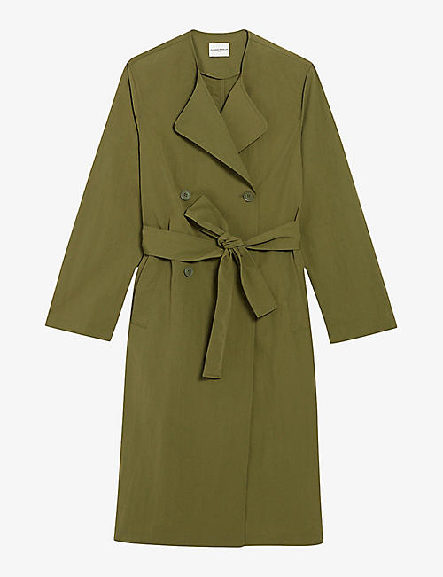 CLAUDIE PIERLOT: Belted-waist long-sleeve woven trench coat
