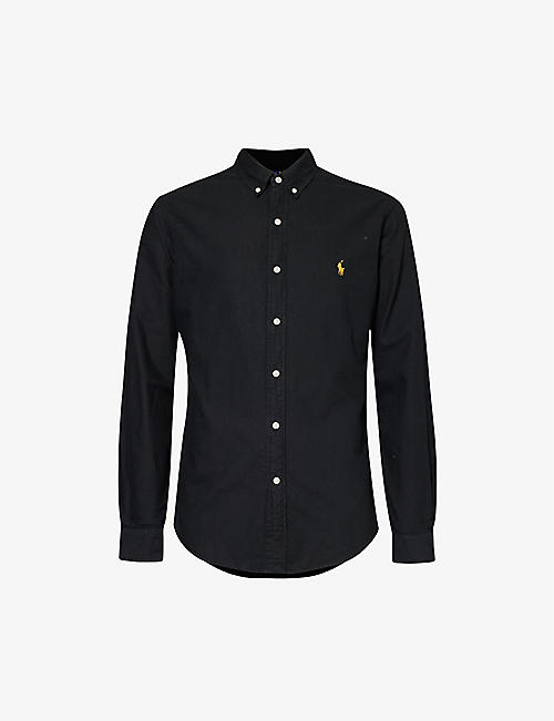 POLO RALPH LAUREN: Brand-embroidered slim-fit cotton shirt