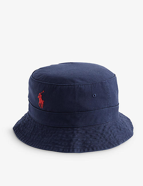 POLO RALPH LAUREN: Logo-embroidered cotton bucket hat