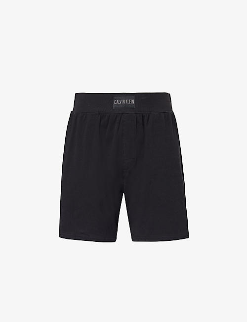 CALVIN KLEIN: Logo-patch relaxed-fit  stretch-cotton shorts