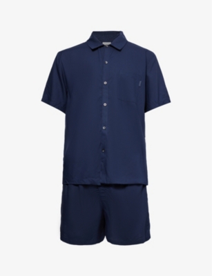 CALVIN KLEIN: Short-sleeved regular-fit woven pyjamas