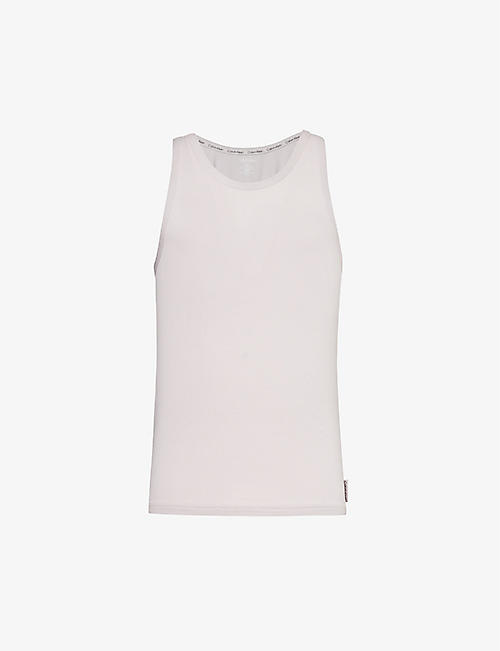 CALVIN KLEIN: Scoop-neck relaxed-fit stretch-recycled modal top