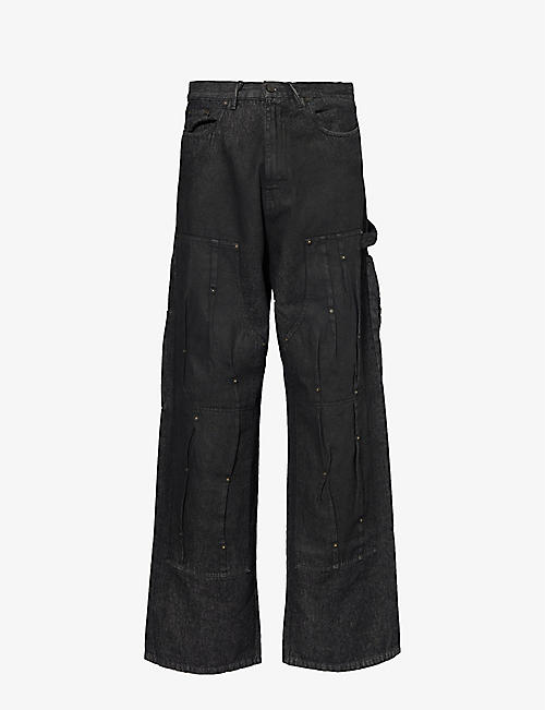 KUSIKOHC: Rivet wide-leg relaxed-fit jeans