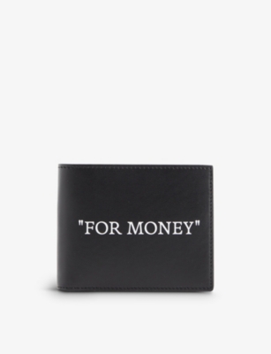 OFFWHITE: Slogan-print bi-fold leather wallet