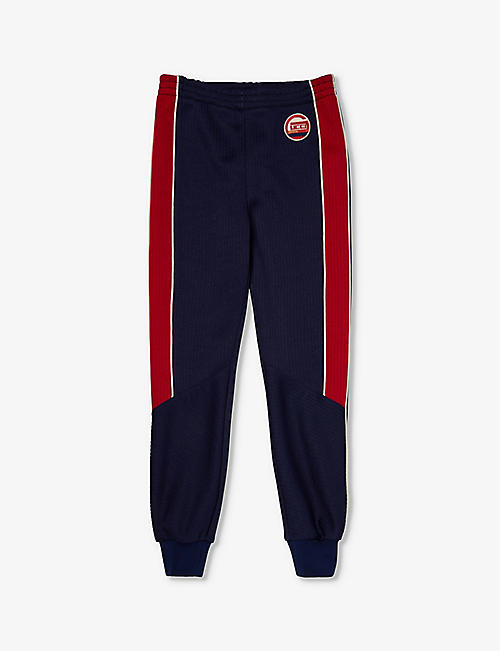 GUCCI: Brand-patch elasticated-waistband woven jogging bottoms 8-12 years