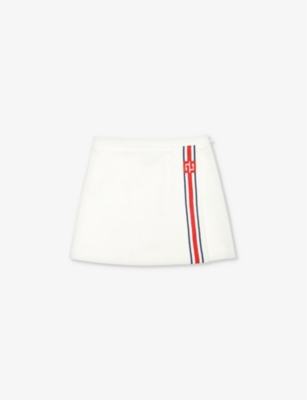 GUCCI: Brand-embroidered A-line piqué skirt 4-12 years