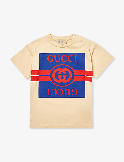 GUCCI: Logo-print cotton-jersey T-shirt 3-36 months