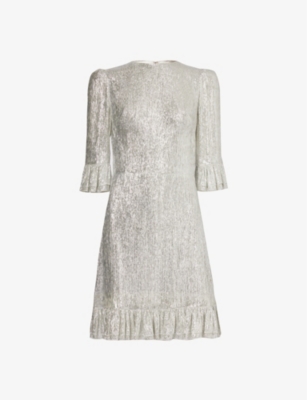 THE VAMPIRE'S WIFE: Falconetti metallic-thread silk-blend mini dress