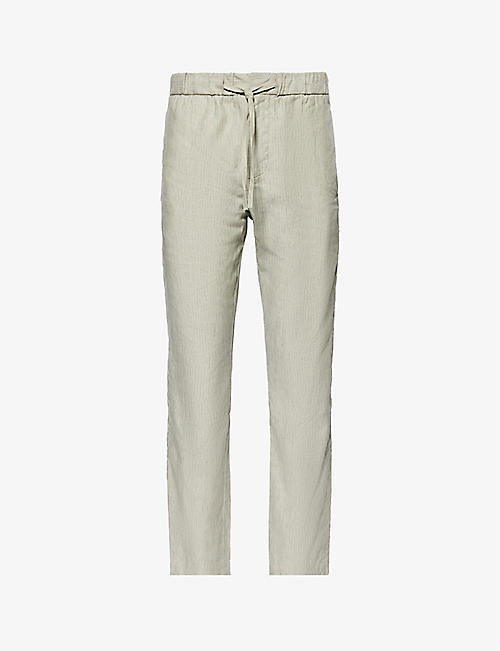 FRESCOBOL CARIOCA: Oscar linen and regular-fit straight-leg cotton-blend trousers