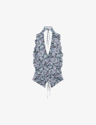 IRO: Naigi floral-print woven-blend top