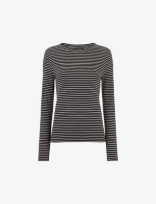 WHISTLES: Striped cotton and modal-blend top
