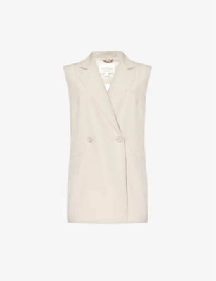 VIKTORIA & WOODS: Legendary sleeveless regular-fit cotton and linen-blend blazer