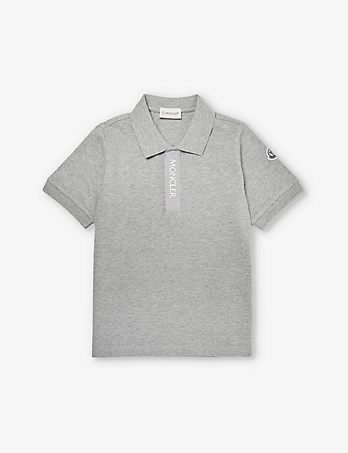 MONCLER: Brand-patch cotton-piqué polo shirt 4-10 years