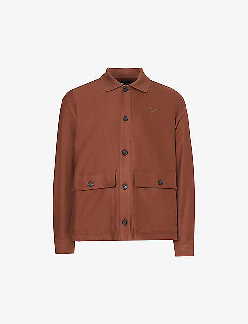 FRED PERRY: Logo-embroidered flap-pocket cotton-twill overshirt
