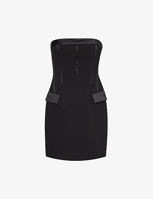 ZAC POSEN: Strapless slim-fit stretch-woven mini dress