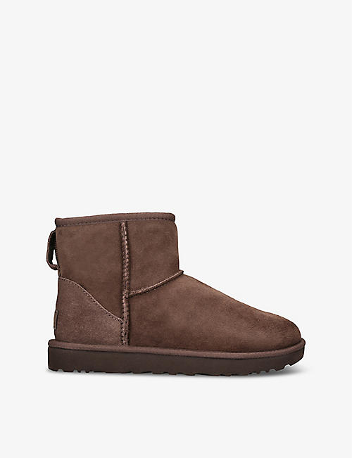 UGG: Classic Mini II logo-patch suede and shearling ankle boots