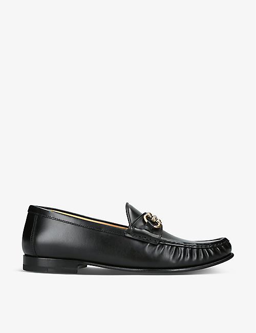 BRUNELLO CUCINELLI: Antique buckle-embellished leather loafers