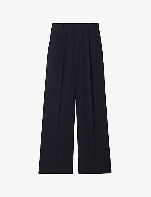 REISS: Eden wide-leg mid-rise woven trousers