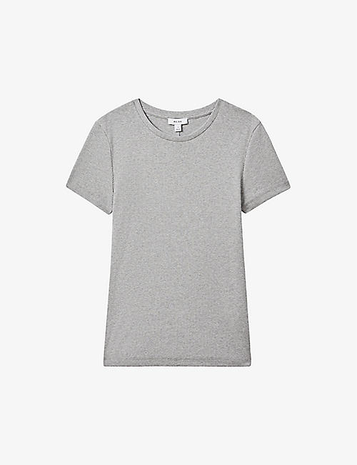 REISS: Victoria scoop-neck stretch-cotton T-shirt