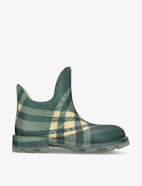 BURBERRY: Marsh checked rubber ankle boots