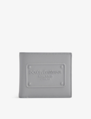DOLCE & GABBANA: Brand-embossed leather card holder