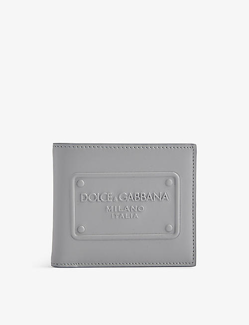 DOLCE & GABBANA: Brand-embossed leather card holder