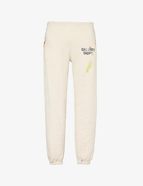 GALLERY DEPT: Branded paint-print cotton-jersey jogging bottoms