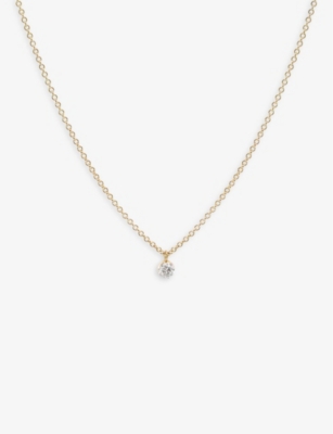THE ALKEMISTRY: Aria 18ct yellow-gold and 0.08ct brilliant-cut diamond pendant necklace
