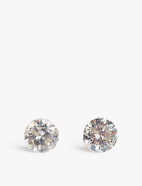 THE ALKEMISTRY: Aria 18ct white-gold and 0.46ct brilliant-cut diamond stud earrings
