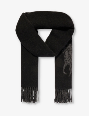 POLO RALPH LAUREN: Logo-motif recycled-wool-blend scarf