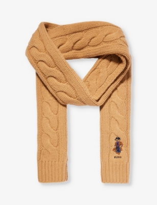 POLO RALPH LAUREN: Logo-embroidered wool and recycled-nylon blend scarf