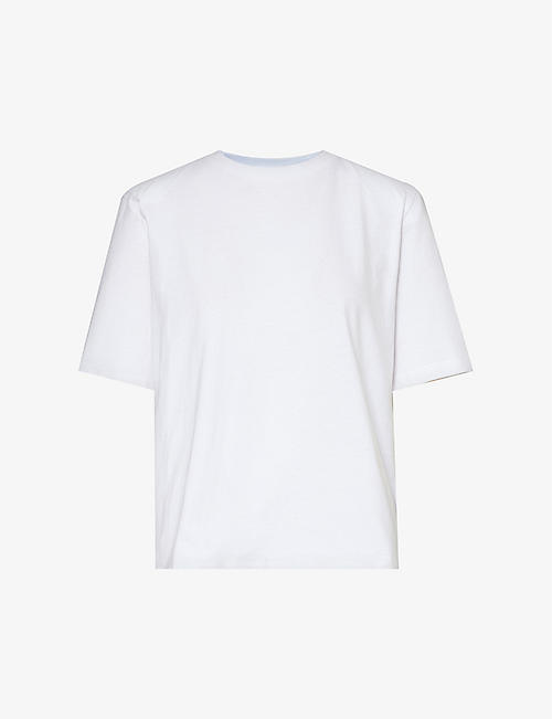 FRANKIE SHOP: Carrington padded-shoulder cotton-jersey T-shirt